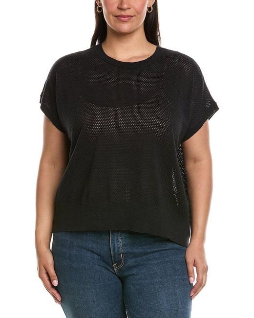 Eileen Fisher Black Linen-Blend Top