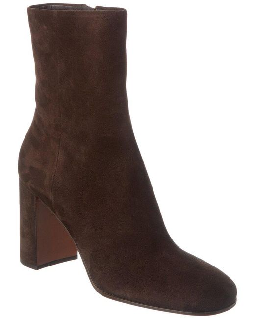 Prada Brown Logo Suede Bootie