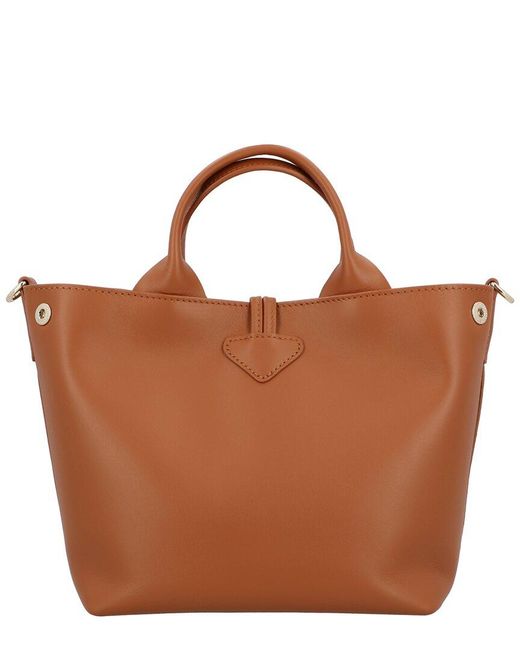 Longchamp Brown Le Roseau Small Leather Handbag