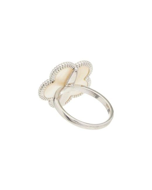 Juvell White 18K Plated Clover Ring
