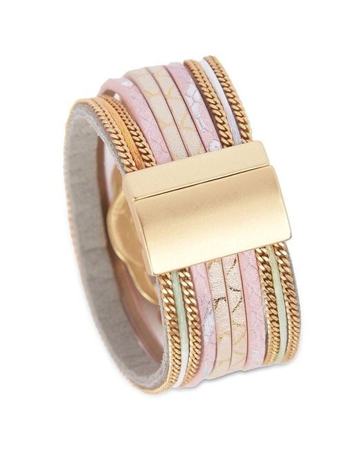 Saachi White Plated Medallion Bracelet