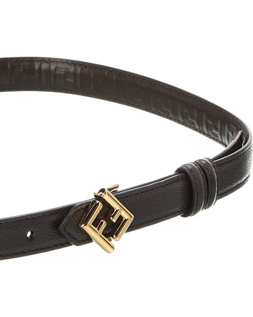 Fendi Black Ff Buckle Leather Belt