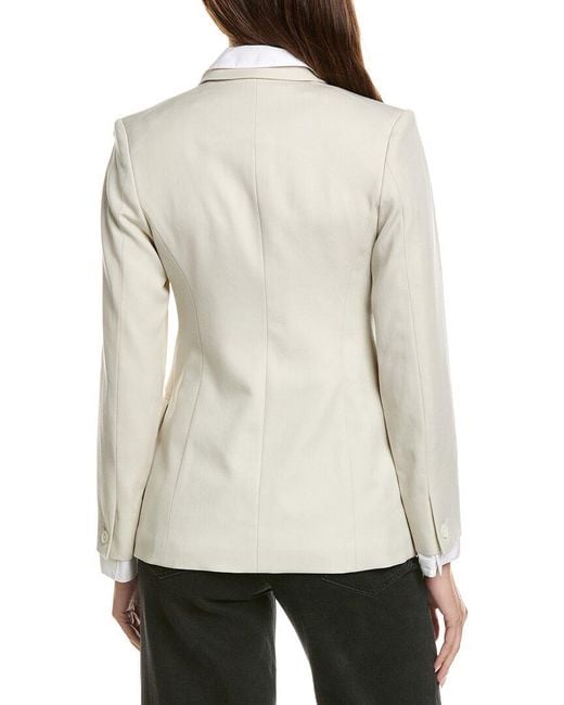Rag & Bone Natural Frank Poplin Wool Blazer