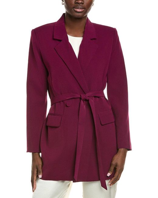 Endless Rose Red Straight Belted Blazer