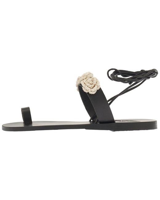 Ancient Greek Sandals White Sevili Leather Sandal