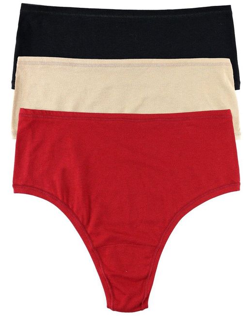 Hanky Panky Red Playstretch Hi-Rise Thong 3 Pack