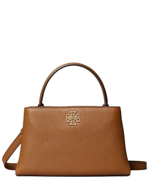Tory Burch Brown Britten Leather Satchel