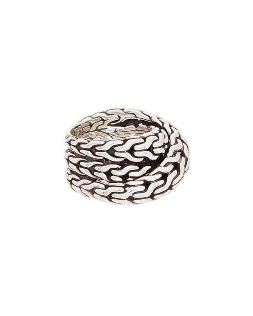 John Hardy White Classic Chain Silver Classic Chain Overlap Ring