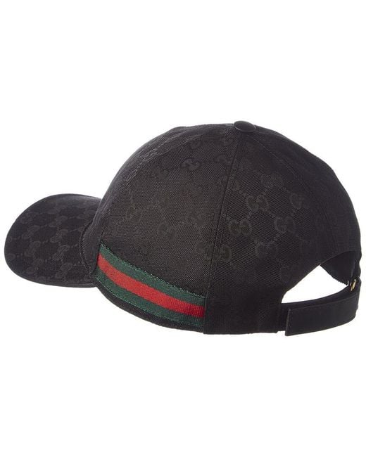Gucci Black Original GG Web Canvas Baseball Hat for men
