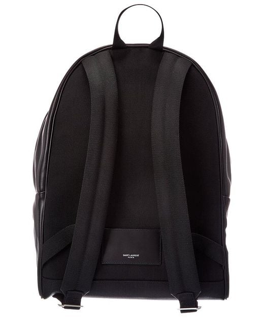 Saint Laurent Black City Matte Leather Backpack for men