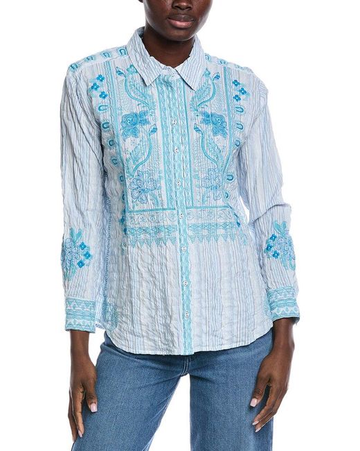 Johnny Was Blue Soraya Shirt