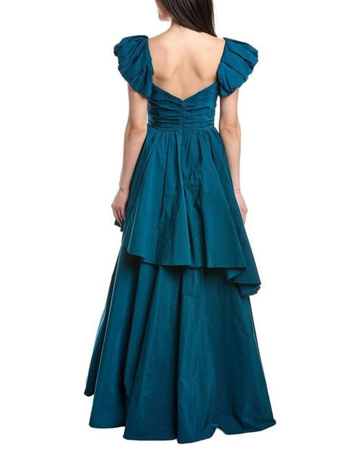 Marchesa Blue Taffeta Gown