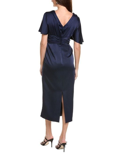 THEIA Blue Lucia Kimono Midi Dress
