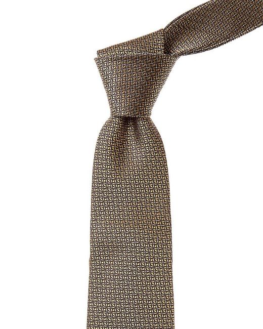 Canali Gray Floral Silk Tie for men