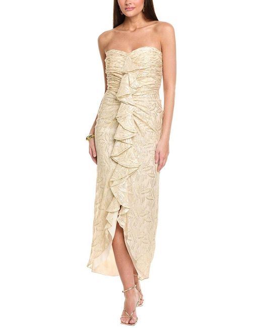 Ramy Brook Natural Goldie Silk-Blend Maxi Dress