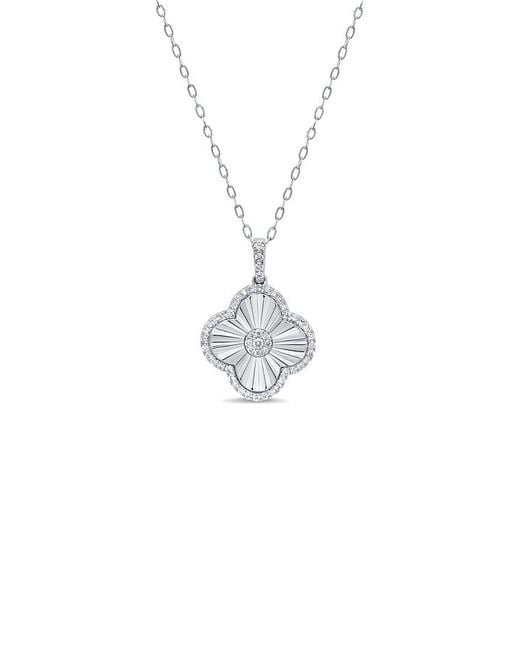 Sabrina Designs White 14K 0.61 Ct. Tw. Diamond Clover Necklace