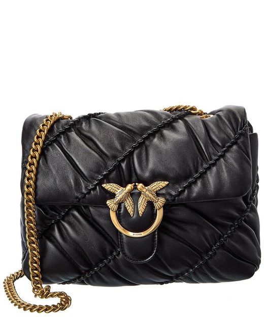 Pinko Classic Love Puff Leather Shoulder Bag in Black Lyst Australia