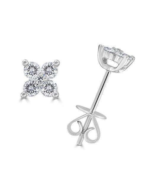 Sabrina Designs Metallic 14k 0.32 Ct. Tw. Diamond Flower Studs