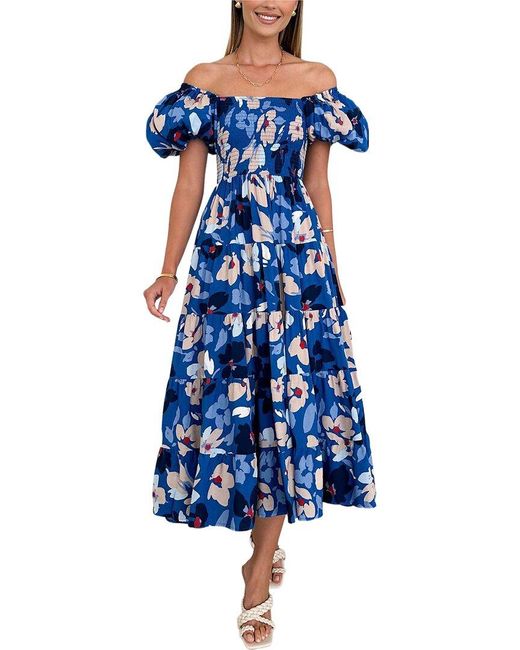 TAZGA Blue Midi Dress