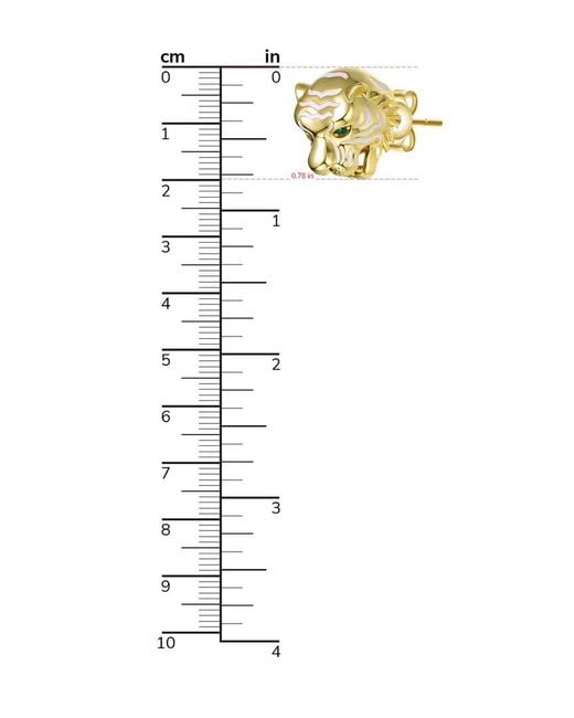 Rachel Glauber Metallic 14k Plated Cz Animal Earrings