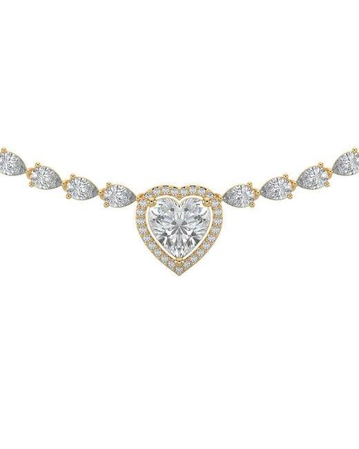 Sabrina Designs Lab Grown Diamonds Metallic 14K 11.89 Ct. Tw. Lab-Grown Diamond Tennis Necklace