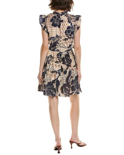 Julia Jordan Blue Printed Flex Mini Dress