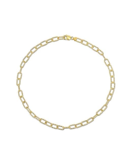 Italian Silver Metallic 18k Over Paperclip Chain Necklace