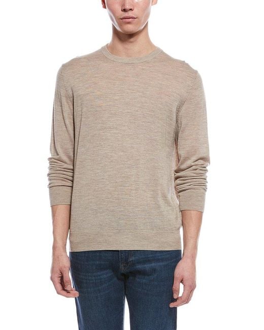 Bruno Magli Gray Merino Wool Crewneck Sweater for men