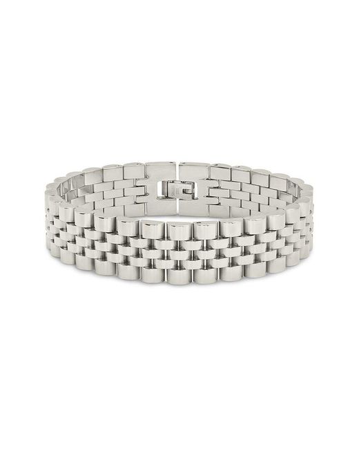 Sterling Forever White Rhodium Plated Chunky Chain Watch Band