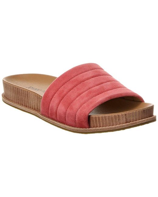 Johnny Was Pink Solid Stitch Suede Sandal