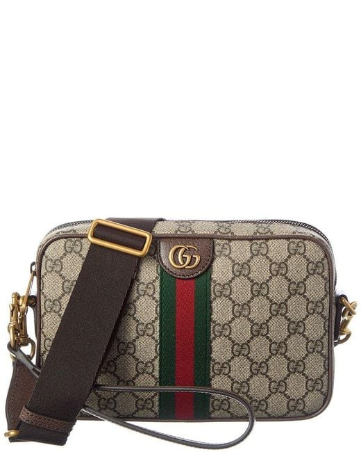 Gucci Gray Ophidia Small Gg Supreme Canvas & Leather Crossbody