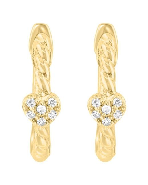Effy Fine Jewelry Metallic 14K 0.04 Ct. Tw. Diamond Earrings