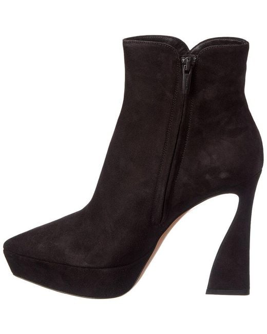 Gianvito Rossi Black Vertigo 85 Suede Platform Boot