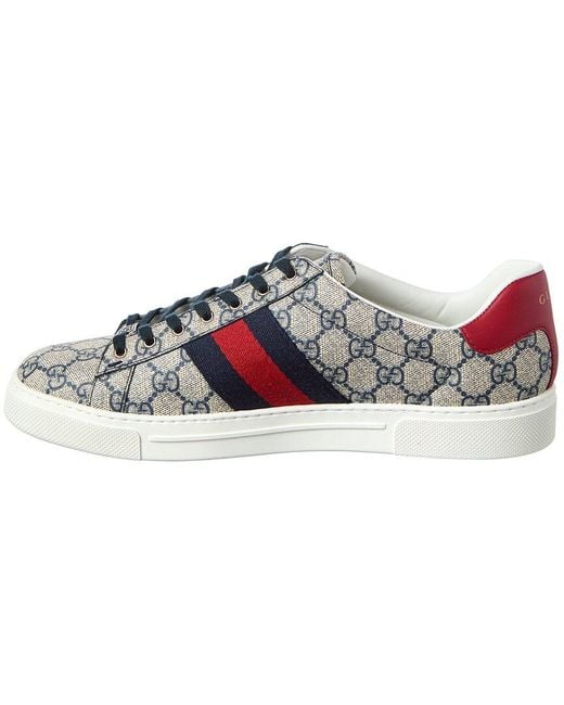 Gucci Multicolor Ace Web Gg Supreme Canvas & Leather Sneaker for men