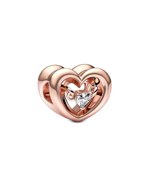 Pandora White Moments 14K Rose Plated Cz Charm