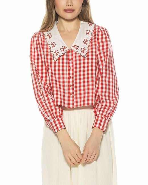 Alexia Admor Red Issey Blouse