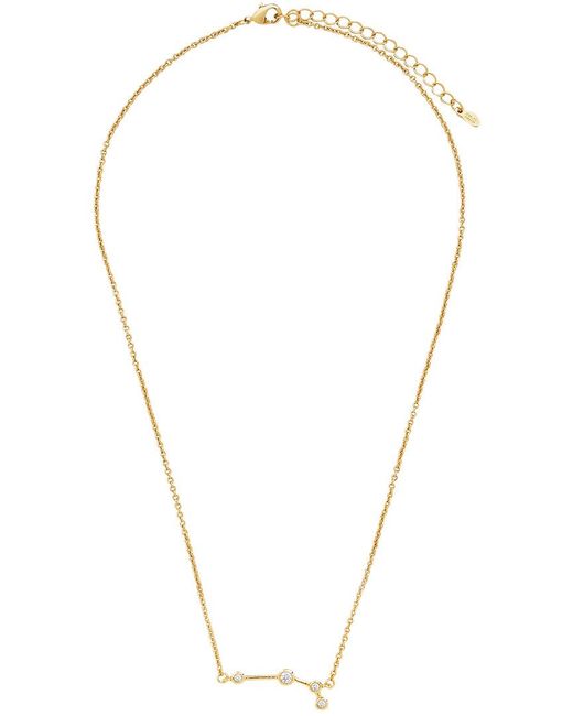Sterling Forever Metallic When Stars Align Constellation Sign 14K Plated Cz Necklace
