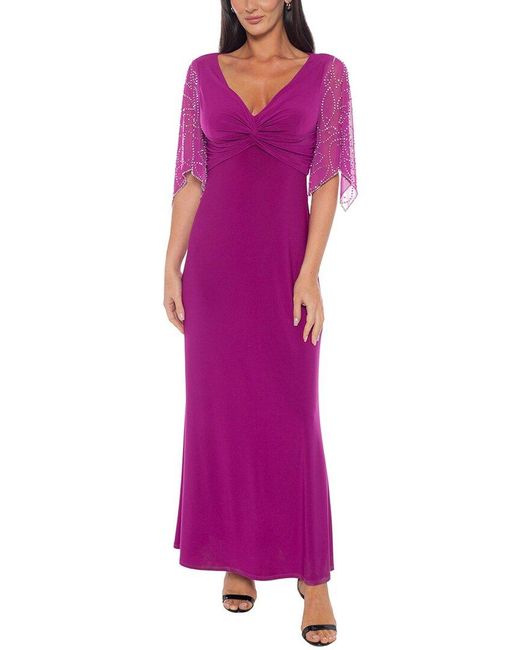 Marina Purple Beaded Gown