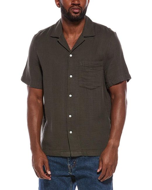 Madewell Brown Dyed Short Sleeve Button Up Shirt for men