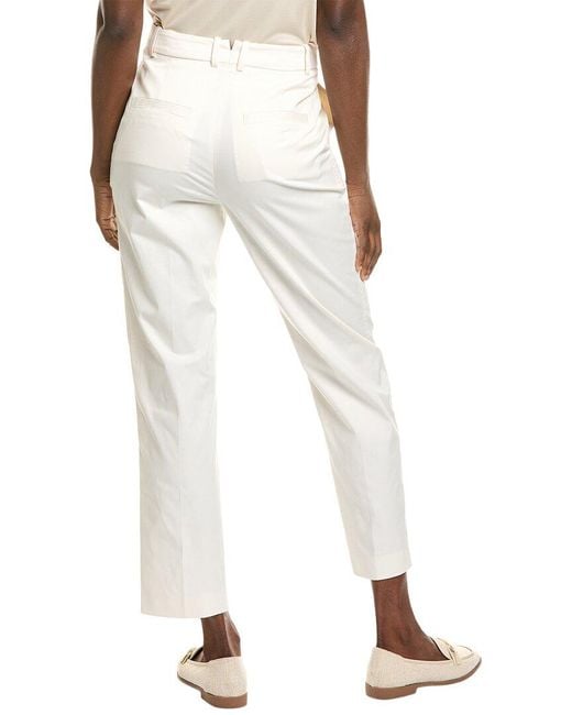 Boss White Takareni Silk-Blend Pant