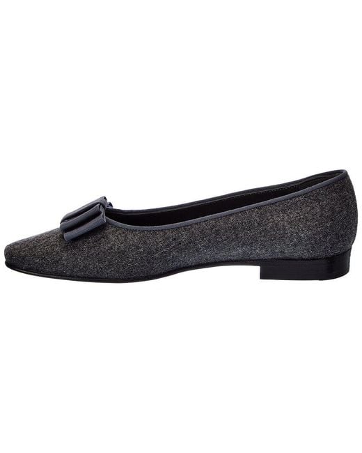 Manolo Blahnik Black Bulgatora Wool Flat