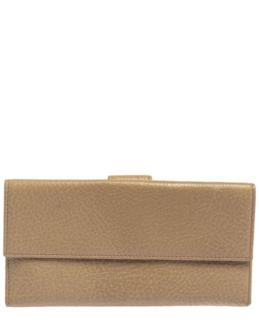 Gucci Natural Leather Interlocking G Continental Wallet (Authentic Pre-Owned)
