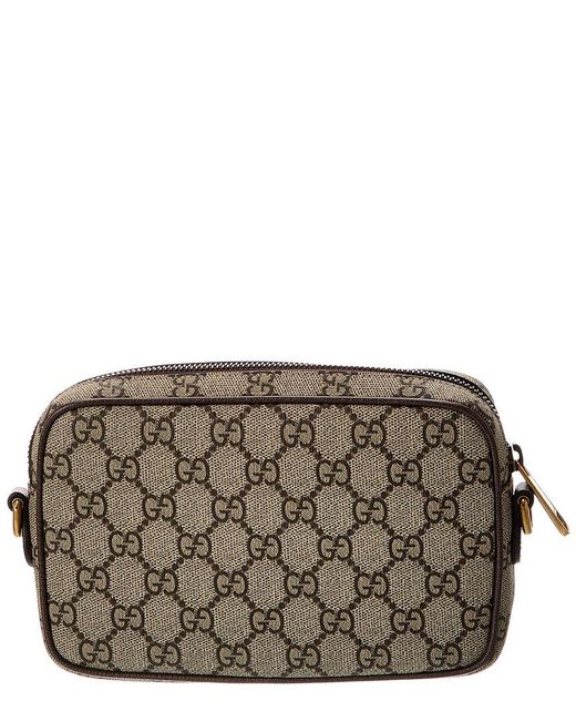 Gucci Black Ophidia Mini Gg Supreme Canvas & Leather Messenger Bag for men