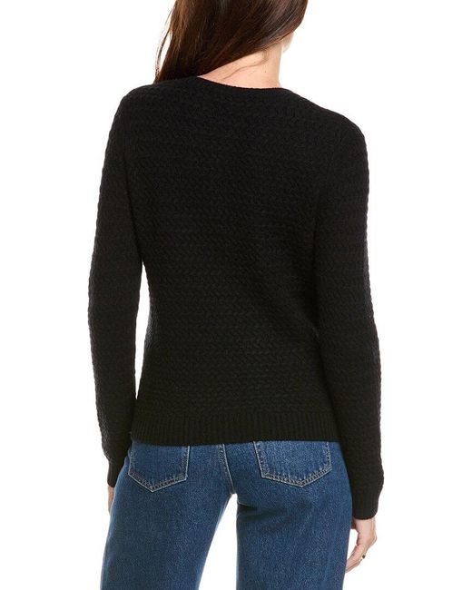 Kier + J Black Kier + J Basket Weave Wool & Cashmere-Blend Cardigan