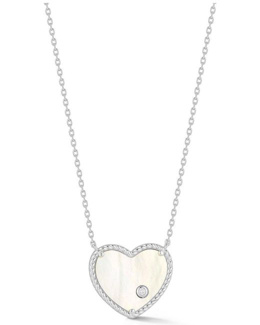 Glaze Jewelry White Mother Of Pearl Cz Necklace