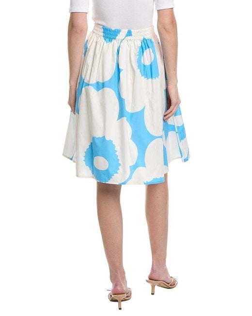 Marimekko Blue Poiminnot Unikko Mini Skirt