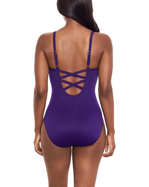 Miraclesuit Purple Rock Solid Captivate One-Piece