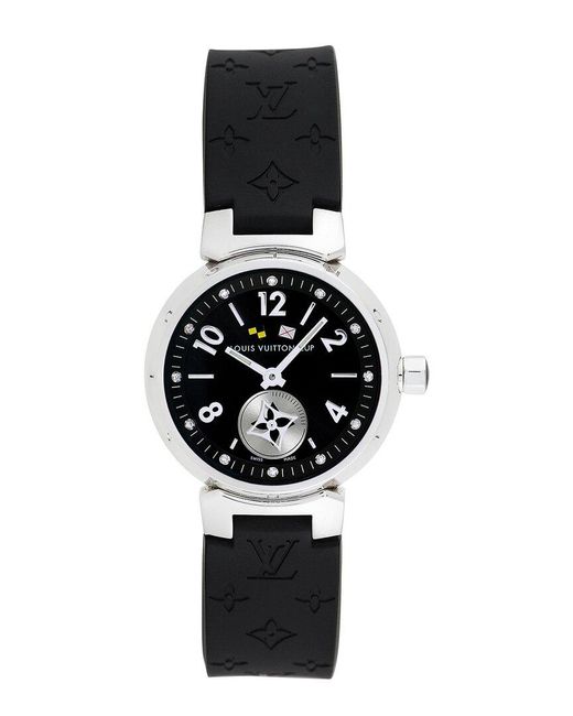 Louis Vuitton Black Tambour Watch, Circa 2000S (Authentic Pre-Owned)