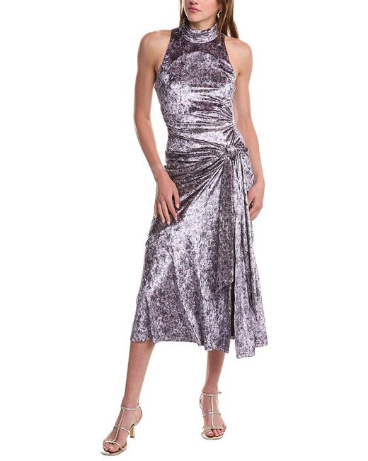 Cinq À Sept Purple Butterfly Paisley Rori Maxi Dress