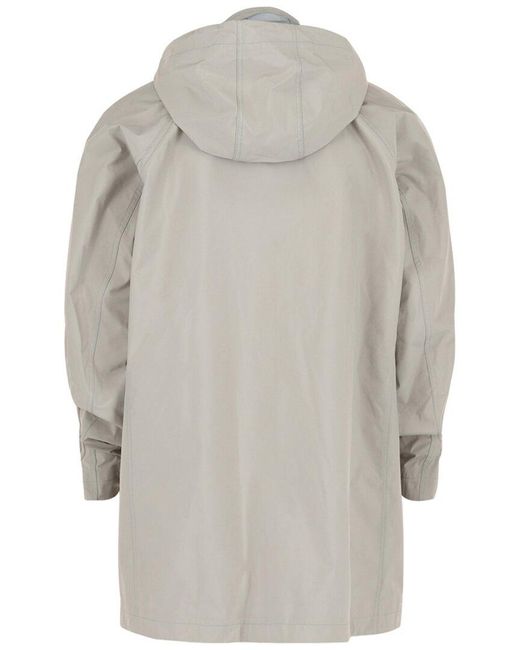 Ferragamo Gray Hooded Gancini Rain Jacket for men